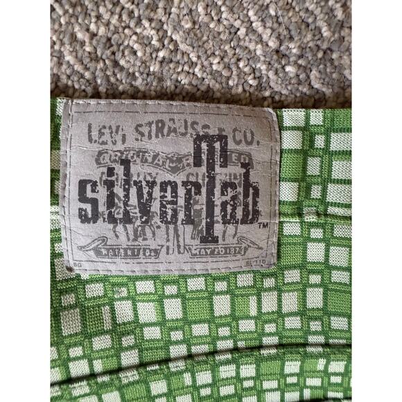 Levi’s silver tab green geometric retro polyester pants vintage women’s 9/10 - Picture 7 of 10